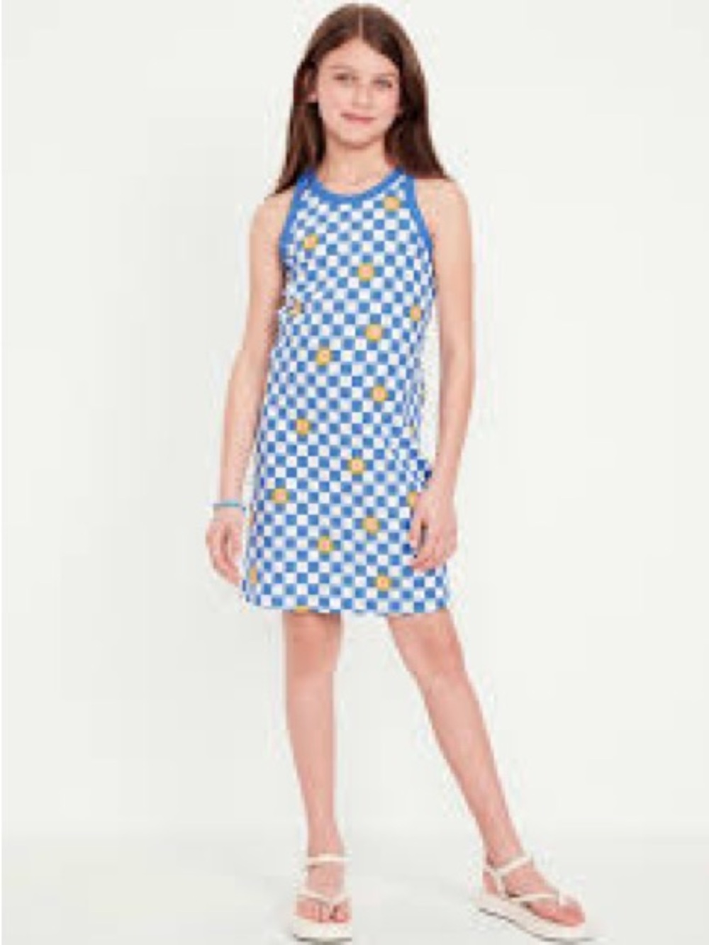 Girl's Checkered Sleeveless Dress